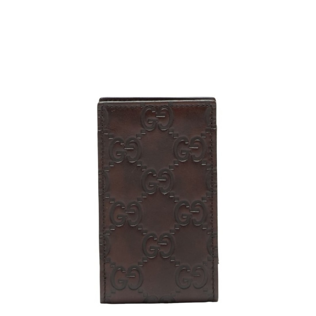 Gucci Guccissima Neck Pouch Phone Holder 125848 Dark Brown Leather Women's GUCCI: --- Catalog ---Category: DesignColor: Dark brownGender: WomenMaterial: Leather Category: GeneralMPN: 125848Brand: GucciCategory: Physical PropertiesSize (HxWxD): 10.5cm x 6cm x 2cm / 4.13'' x 2.36'' x