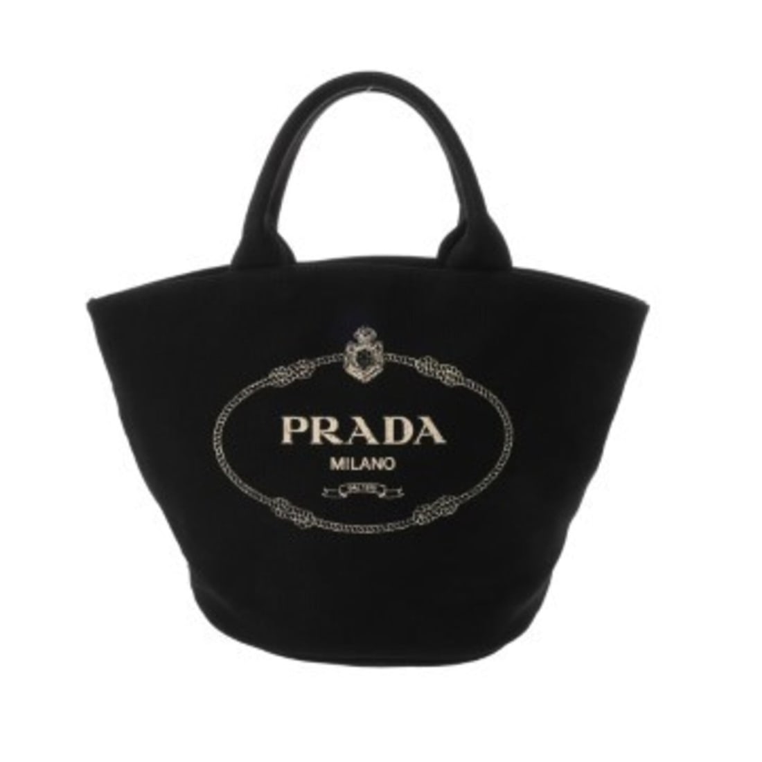 PRADA Canapa Tote Bag, Black, 1BG163, Women's Canvas A Rank, Used, Ginzo (1 of 17)
