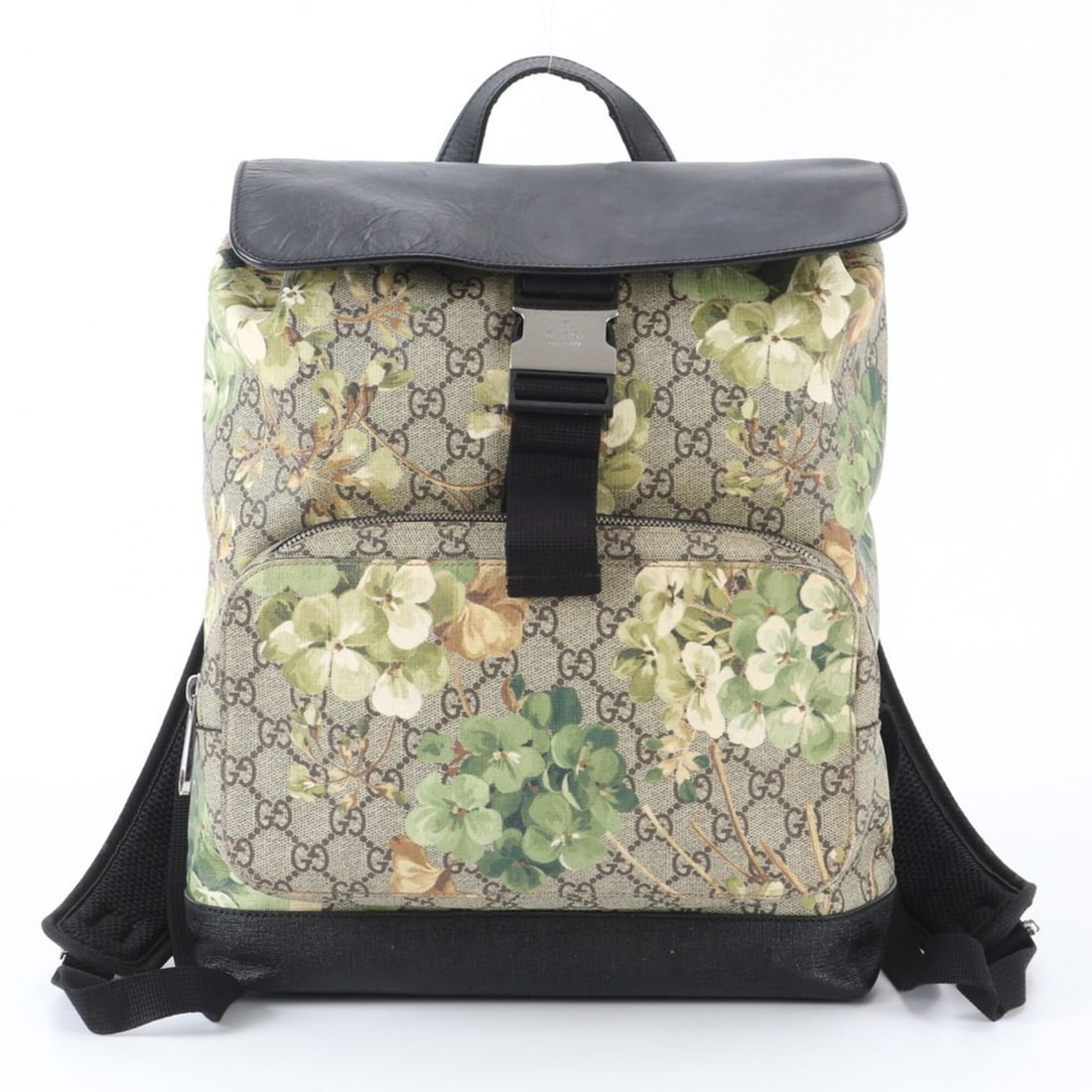 Excellent condition Gucci GG Blooms 406398 leather backpack/rucksack/shoulder bag/handbag for women.: --- Catalog ---Category: SizeSize (HxWxD): 33cm x 27cm x 19cm / 12.99'' x 10.62'' x 7.48''Strap Length: 85cm / 33.46''Category: DesignType: Backpack, HandbagColor: Beige, BlackGender: WomenMaterial: L