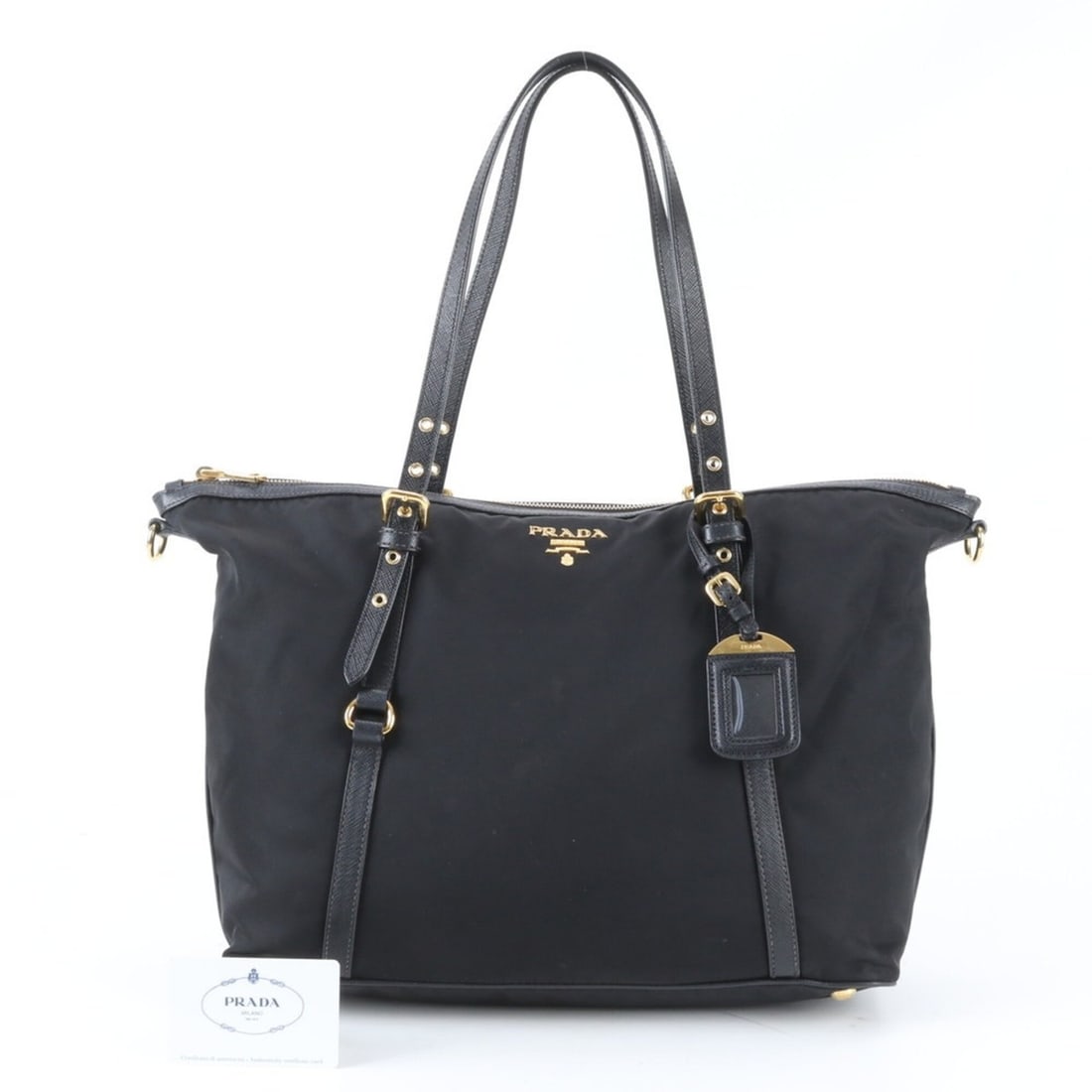 Excellent condition Prada Tessuto nylon and Saffiano leather tote bag/handbag/shoulder bag with (1 of 11)