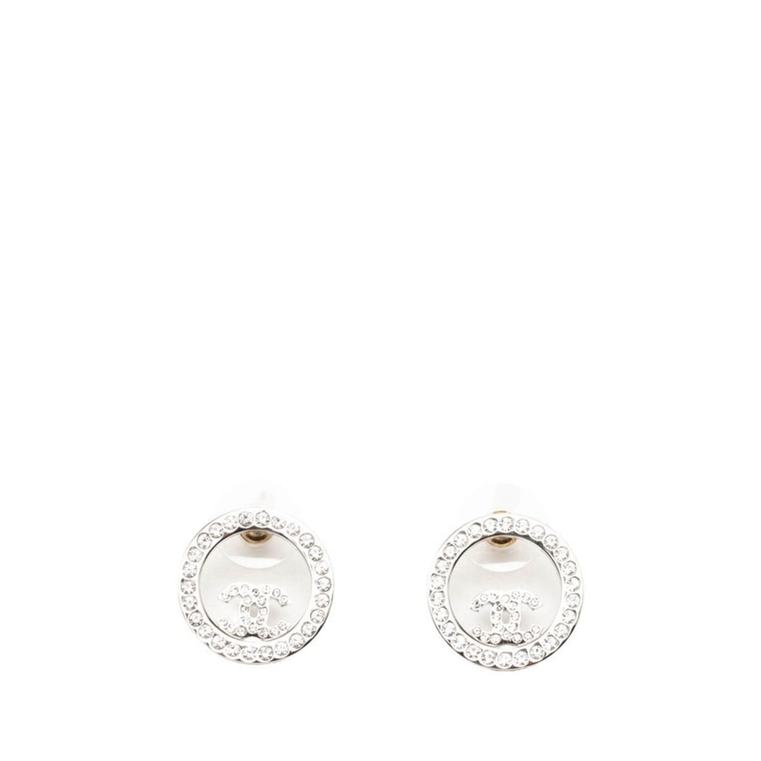 Chanel Coco Mark Round Stud Earrings, B23V Engraving, Silver Metal Rhinestone, Women's CHANEL: --- Catalog ---Category: SizeSize (HxWxD): 20.20mm x 20.20mm / 0.80'' x 0.80''Category: DesignType: Stud earringsColor: SilverStone: RhinestoneGender: WomenMaterial: MetalCategory: GeneralBrand: Chane