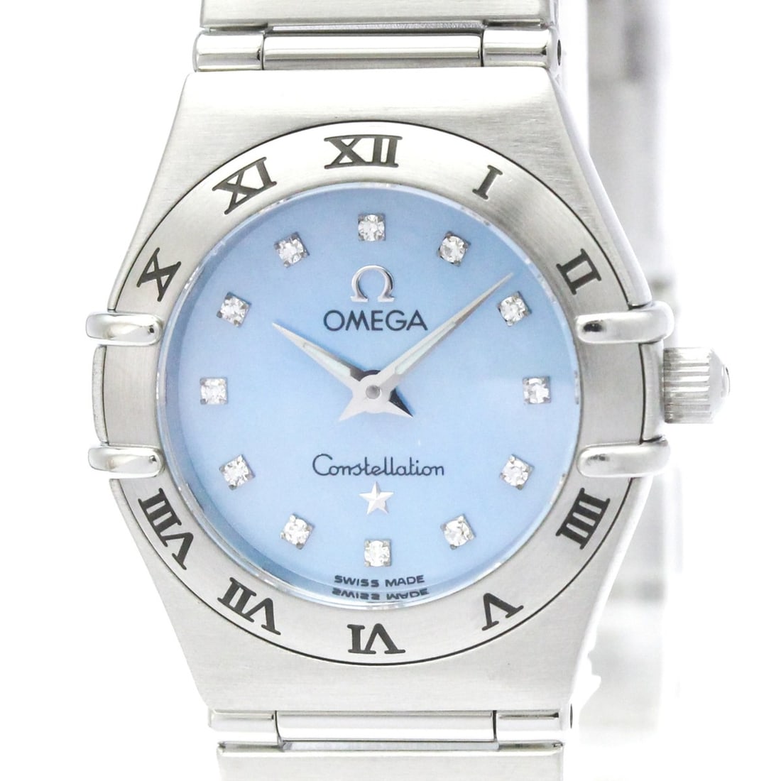 OMEGA Constellation Diamond MOP Quartz Ladies Watch 1562.85 Polished: --- Catalog ---Category: SizeCase Diameter: 22mm / 0.87''Category: DesignType: WristwatchStyle: Dress/FormalGender: WomenColor (Dial): Blue shellMaterial (Band): Stainless steelMaterial (Case): Stainl