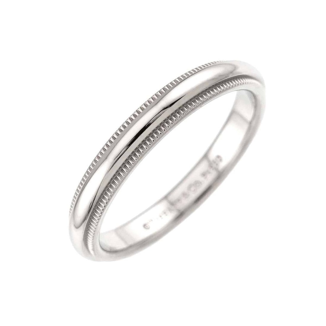 Tiffany & Co. Milgrain 1 Ring, 3mm wide, Platinum, Together Ring: --- Catalog ---Category: SizeJP Size: 15US Size: 7.5Category: DesignType: Band ringGender: Women,MenMaterial: Platinum 950Category: GeneralBrand: Tiffany--- Item List ---Section: ConditionRanking: Ran