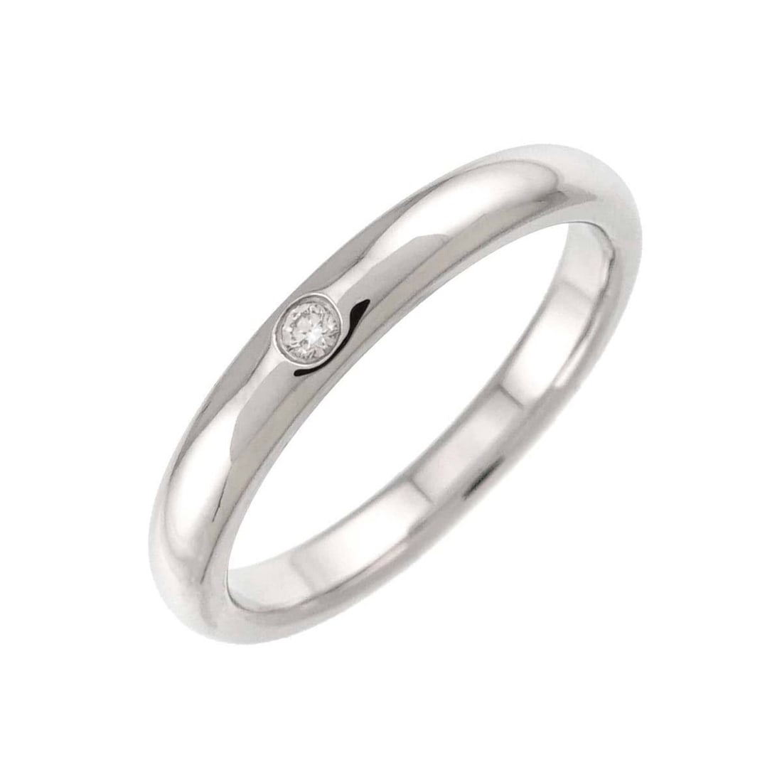 Tiffany & Co. Stacking Band Ring, 1 Diamond, Platinum.: --- Catalog ---Category: SizeJP Size: 11.5US Size: 6Category: DesignType: Band ringGender: WomenMaterial: Platinum 950Category: GeneralBrand: Tiffany--- Item List ---Section: ConditionRanking: Rank SA