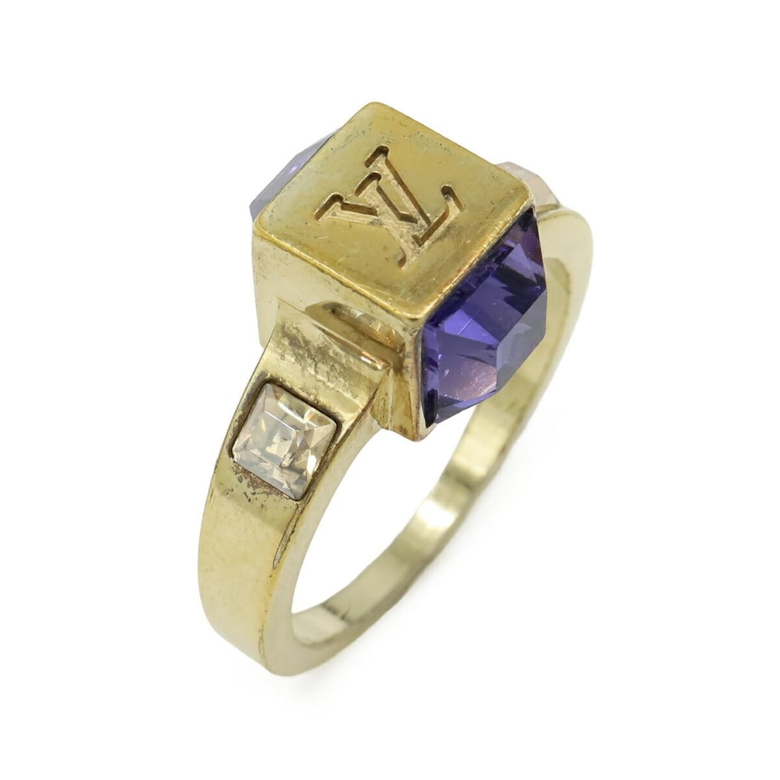 LOUIS VUITTON Louis Vuitton Monogram Bague Gamble Ring, Size M, 1 GP Crystal Gold Purple M66389: --- Catalog ---Category: SizeJP Size: 12US Size: 6.5Category: DesignColor: PurpleGender: WomenCategory: GeneralMPN: M65098Brand: Louis Vuitton--- Item List ---Section: ConditionRanking: Rank AB Used -
