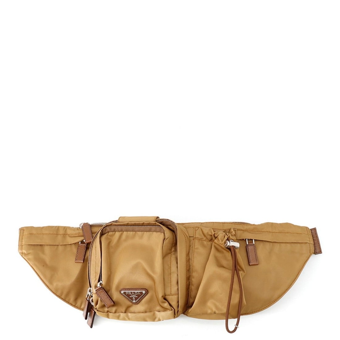 Prada Triangle Nylon Body Bag VA0056 PRADA Waist Pouch Handbag: --- Catalog ---Category: SizeSize (HxWxD): 15cm x 50cm x 8cm / 5.9'' x 19.68'' x 3.14''Category: DesignType: Fanny pack, Handbag, Sling bagColor: BrownGender: Women,MenMaterial: Nylon Category: Genera