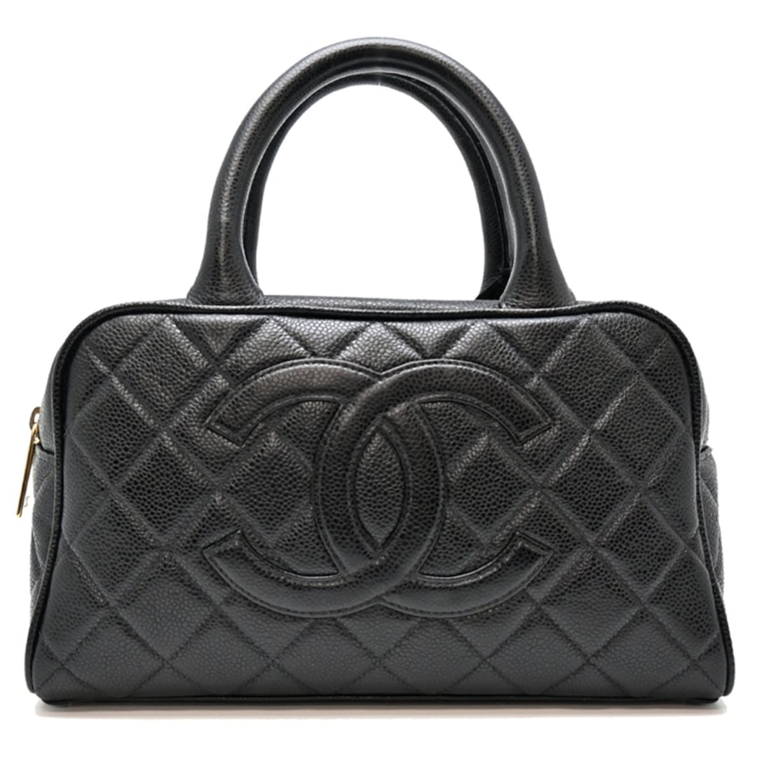 Chanel Coco Mark Mini Boston Women's Handbag A20996 Caviar Leather Black: --- Catalog ---Category: SizeSize (HxWxD): 16cm x 27cm x 8cm / 6.29'' x 10.62'' x 3.14''Category: DesignType: HandbagColor: BlackGender: WomenMaterial: Grained Calfskin Category: GeneralMPN: