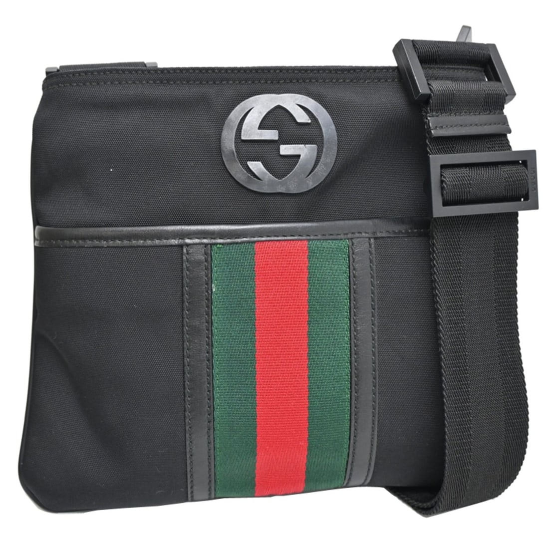 Gucci Interlocking G Sherry Line Women's/Men's Shoulder Bag 181068 Canvas Black: --- Catalog ---Category: SizeSize (HxWxD): 20.5cm x 23cm x 1cm / 8.07'' x 9.05'' x 0.39''Category: DesignType: Shoulder bagColor: Black, Multi-colorGender: Men,WomenMaterial: Canvas Category: GeneralM