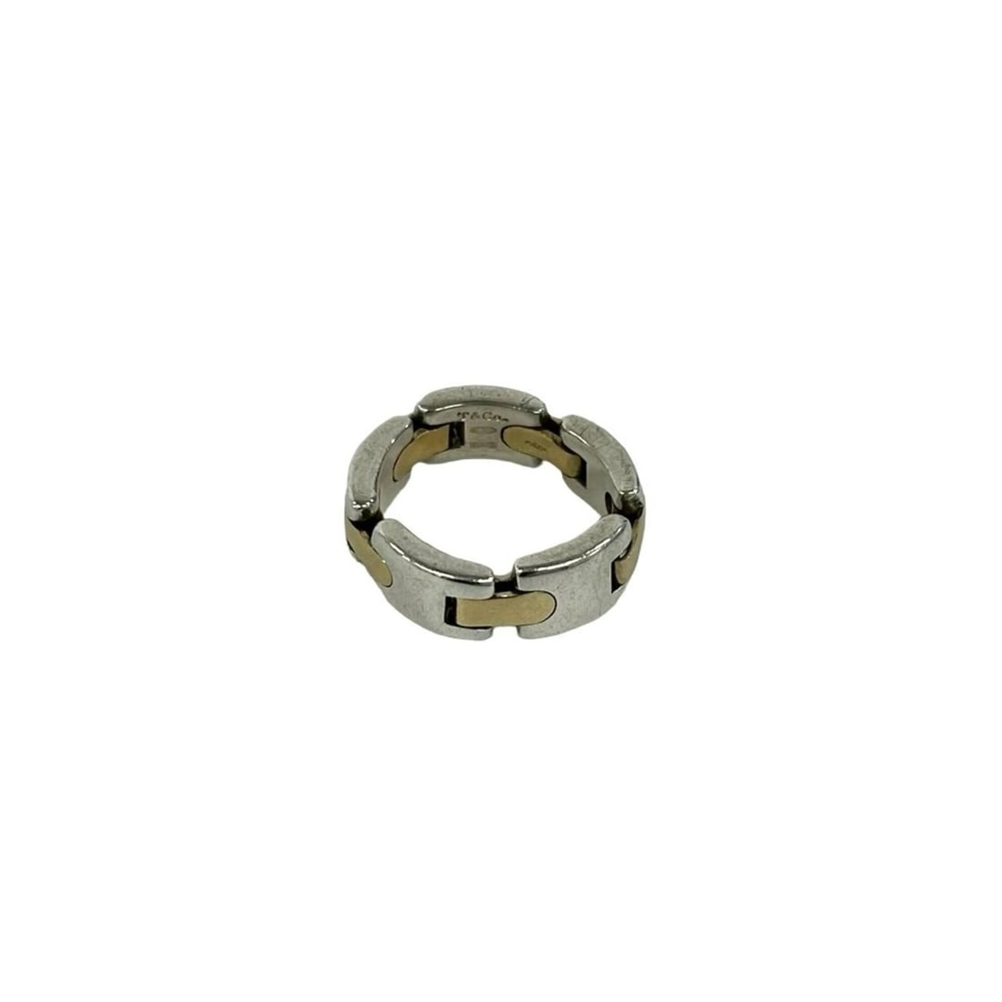 TIFFANY&Co. Tiffany H-Link Combination Ring, Sterling Silver 925 & 18K Yellow Gold, Item Number: --- Catalog ---Category: SizeJP Size: 12US Size: 6.5Category: DesignType: Band ringColor: Gold, SilverGender: WomenMaterial: Silver 925, Yellow gold (18K)Category: GeneralBrand: Tiffany--- Item List -