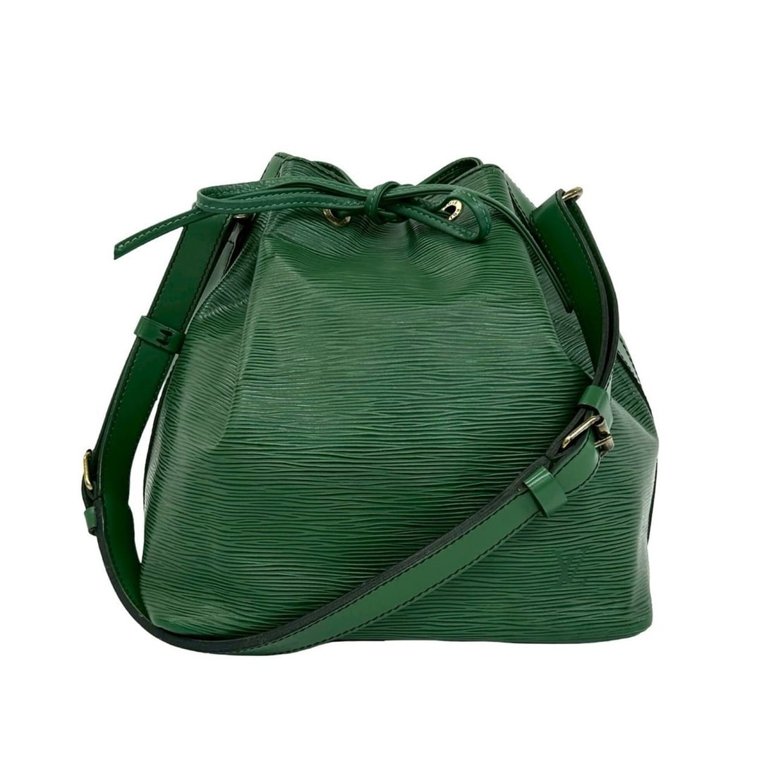 LOUIS VUITTON Vintage Petit Noé Epi Leather Drawstring Semi-One Shoulder Bag, Borneo Green, 26909: --- Catalog ---Category: SizeSize (HxWxD): 26cm x 24cm x 18.5cm / 10.23'' x 9.44'' x 7.28''Category: DesignType: Shoulder bagColor: GreenGender: WomenMaterial: Leather Category: GeneralBrand: Louis Vu