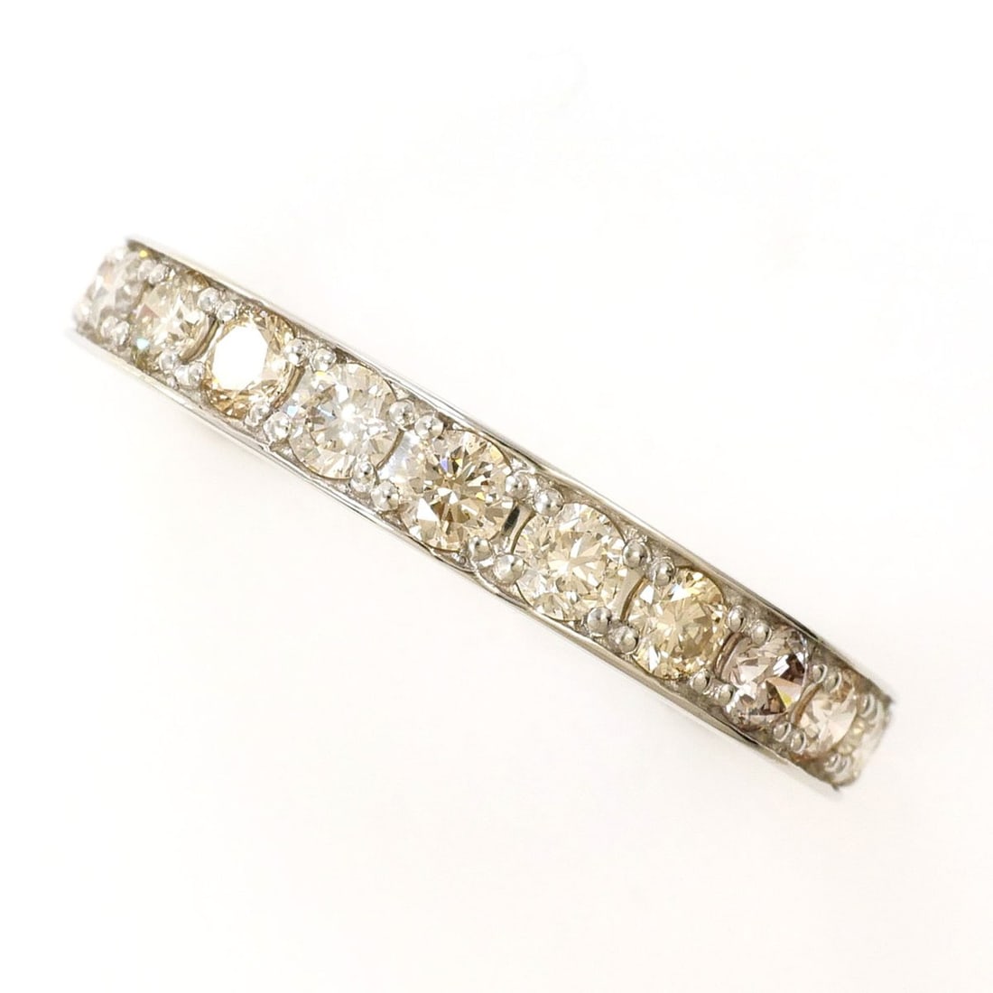 PT900 Platinum Ring, 1 Brown Diamond, 1.00ct, Total Weight 2.9g, Like New Condition.: --- Catalog ---Category: SizeWidth: 3mm / 0.12''Weight: 2.9g / 0.1oz.JP Size: 14US Size: 7Category: DesignType: Band ringColor: Brown, PlatinumMetal: PlatinumStone: DiamondGender: WomenMaterial: Plati
