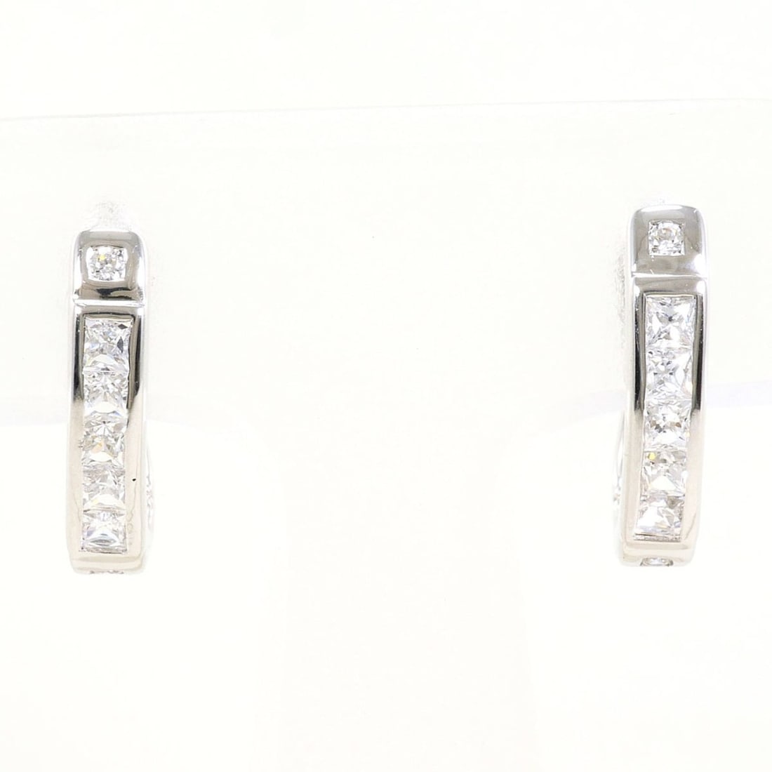 K14 14K WG White Gold Earrings with Zirconia, Total Weight 2.8g, Like New Condition (1 of 16)