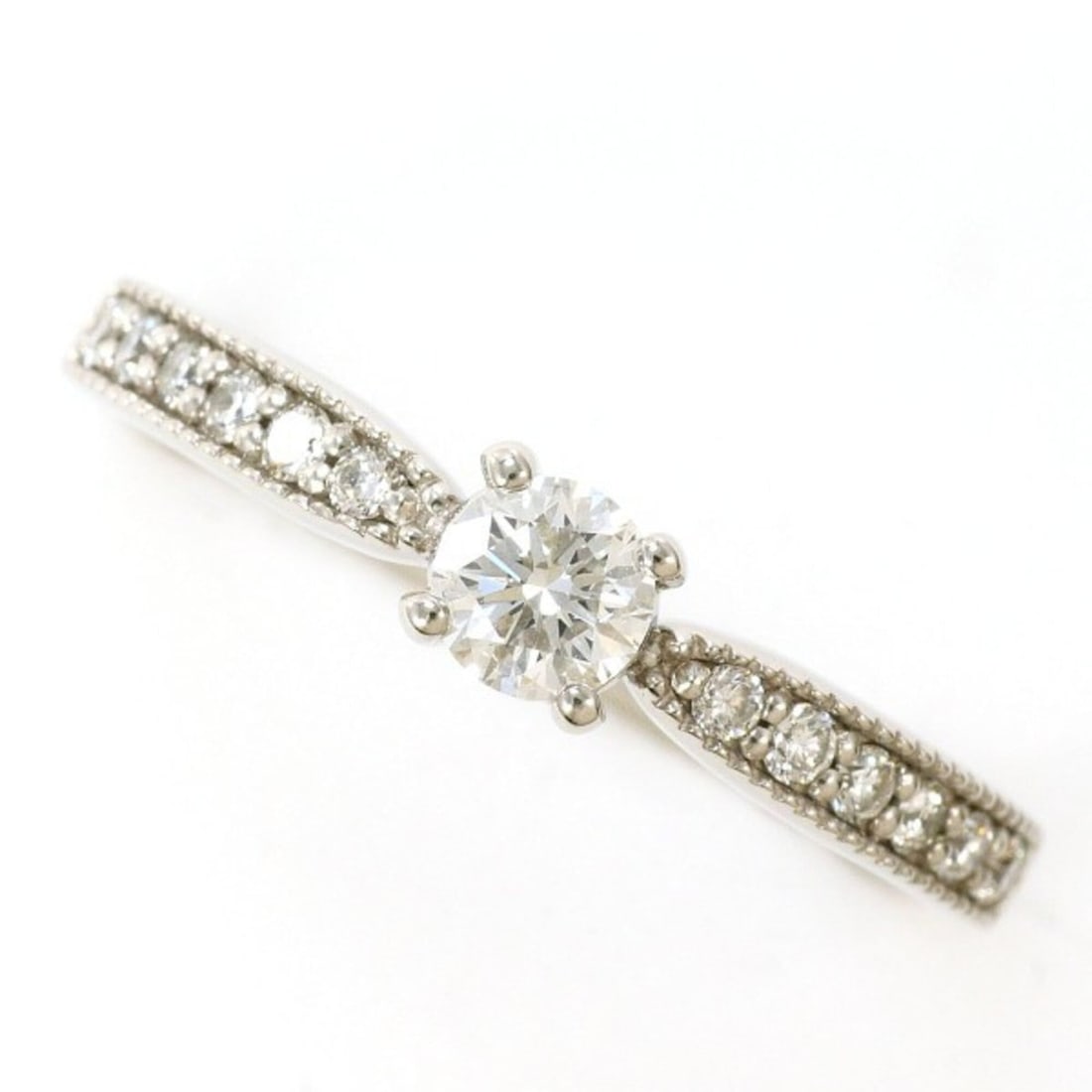 PT900 Platinum Ring with Diamonds (0.207 and 0.13 carats, SI2 clarity, Certificate of Authenticity). (1 of 17)