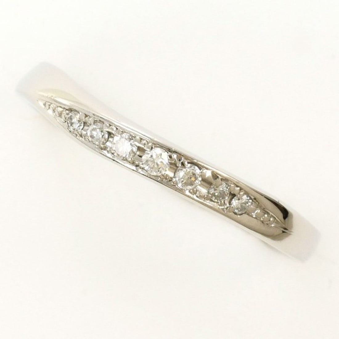 PT900 Platinum Ring with 0.063ct Diamond, Total Weight Approx. 2.0g, Used Jewelry, Like New (1 of 14)