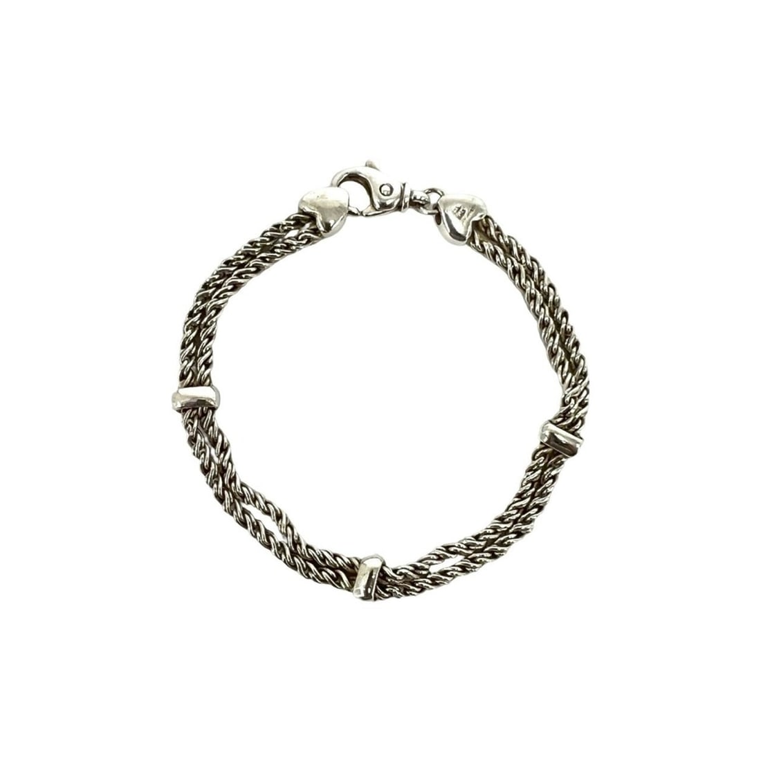 TIFFANY&Co. Tiffany Vintage Double Rope Bracelet, Sterling Silver 925 Bangle Accessory, 54655 (1 of 20)