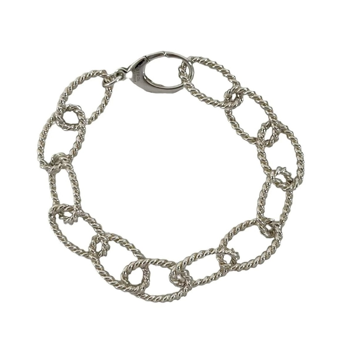 TIFFANY&Co. Tiffany Vintage Twist Circle Bracelet, Sterling Silver 925, Accessory, Silver, Item: --- Catalog ---Category: SizeLength: 17.5cm / 6.88''Category: DesignType: Charm braceletColor: SilverGender: WomenMaterial: Silver 925Category: GeneralBrand: Tiffany--- Item List ---Section: Condition