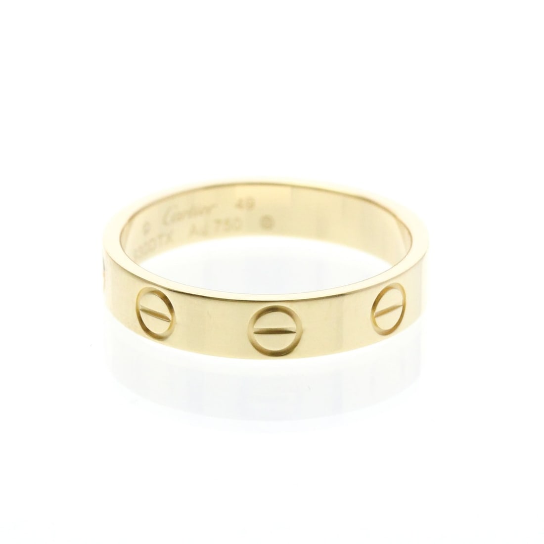 Cartier Mini Love Ring Yellow Gold (18K) Fashion No Stone Band Ring Gold (1 of 20)