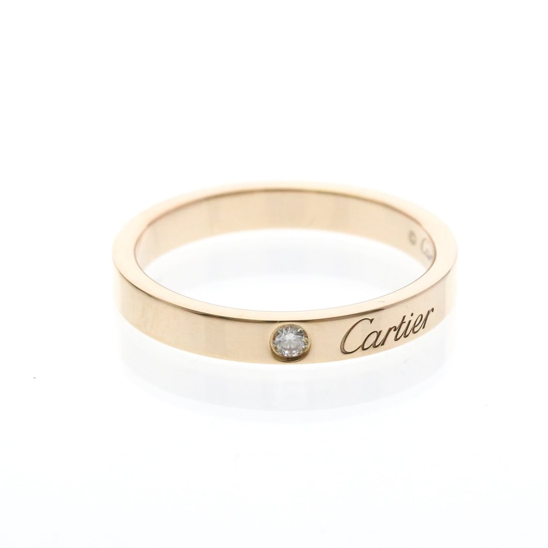 Cartier Cartier C De Cartier Diamond Ring Pink Gold (18K) Fashion Diamond Band Ring Pink Gold: --- Catalog ---Category: SizeWidth: 3mm / 0.12''Weight: 4.1g / 0.14oz.JP Size: 16US Size: 7 1/2Brand Size: 56Category: DesignType: Band ringColor: Pink goldMetal: GoldStone: DiamondStyle: FashionGende