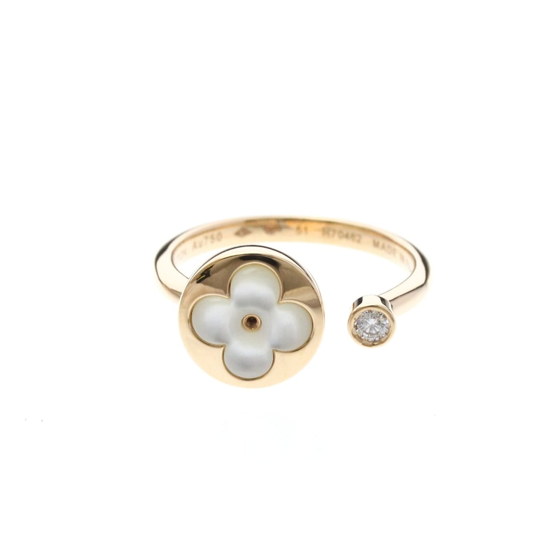 Louis Vuitton Sun Blossom Mini Ring Pink Gold (18K) Fashion No Stone Band Ring Pink Gold (1 of 20)