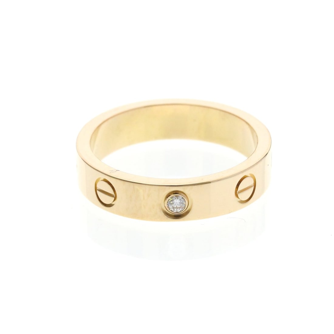 Cartier Mini Love Ring With 1 Diamond Pink Gold (18K) Fashion Diamond Band Ring Pink Gold (1 of 11)