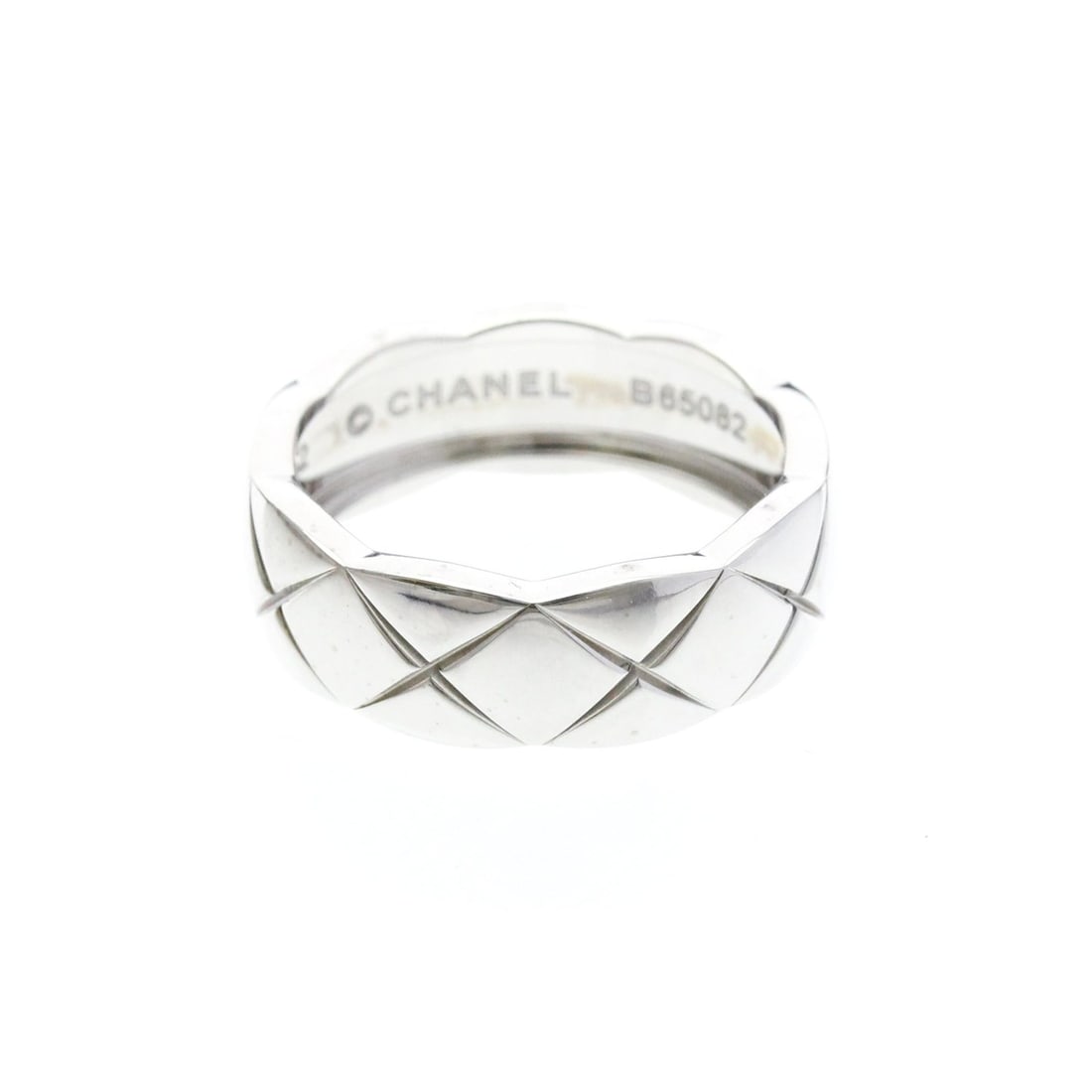 Chanel Coco Crush Ring, Medium Size White Gold (18K) Fashion No Stone Band Ring Silver (1 of 12)