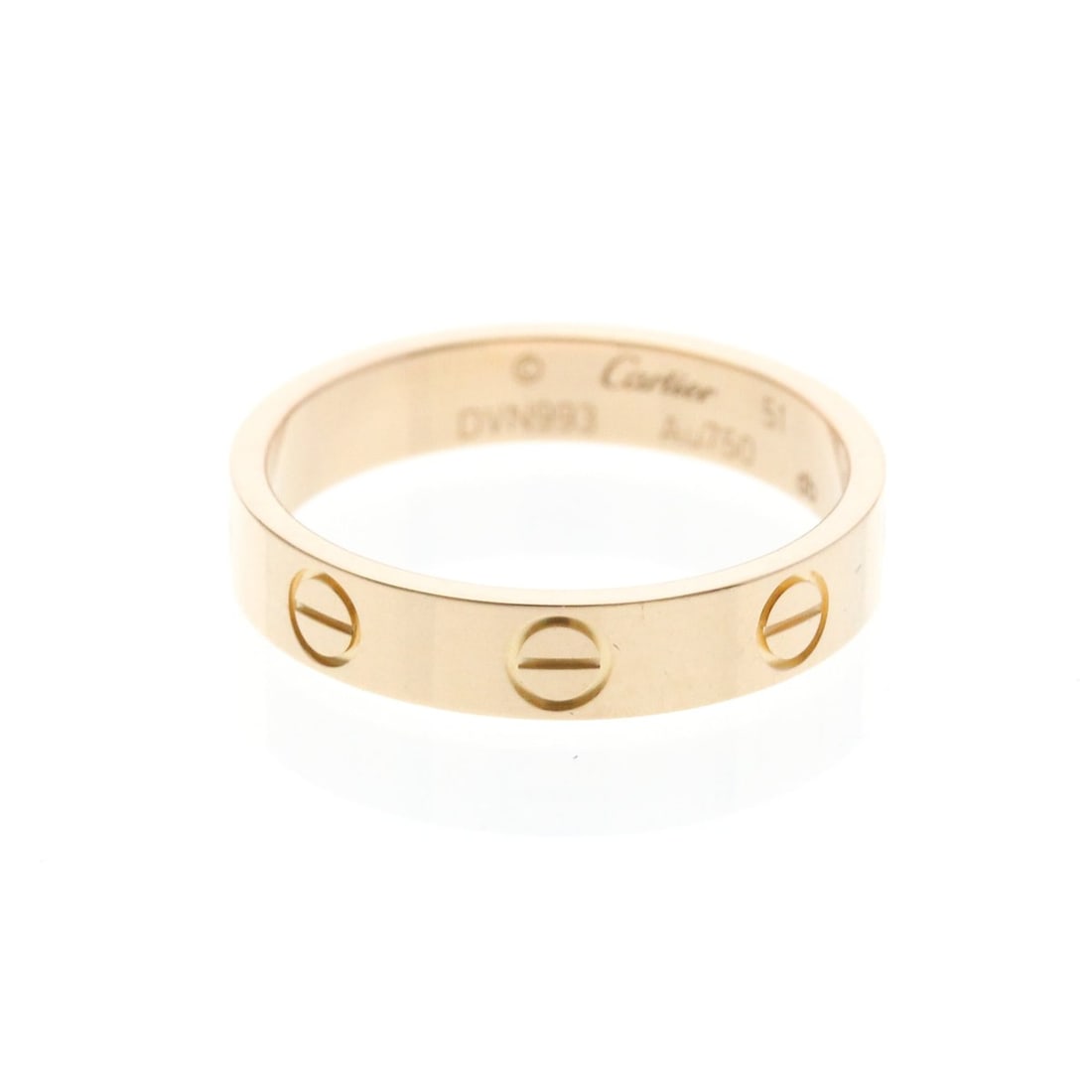 Cartier Mini Love Ring Pink Gold (18K) Fashion No Stone Band Ring Pink Gold (1 of 11)