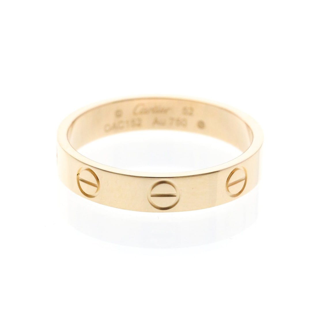 Cartier Mini Love Ring With 1 Diamond Pink Gold (18K) Fashion Diamond Band Ring Pink Gold: --- Catalog ---Category: SizeWidth: 3.7mm / 0.15''Weight: 3g / 0.1oz.JP Size: 12US Size: 6Brand Size: 52Category: DesignType: Band ringColor: Pink goldMetal: GoldStone: DiamondStyle: FashionGender: Wo