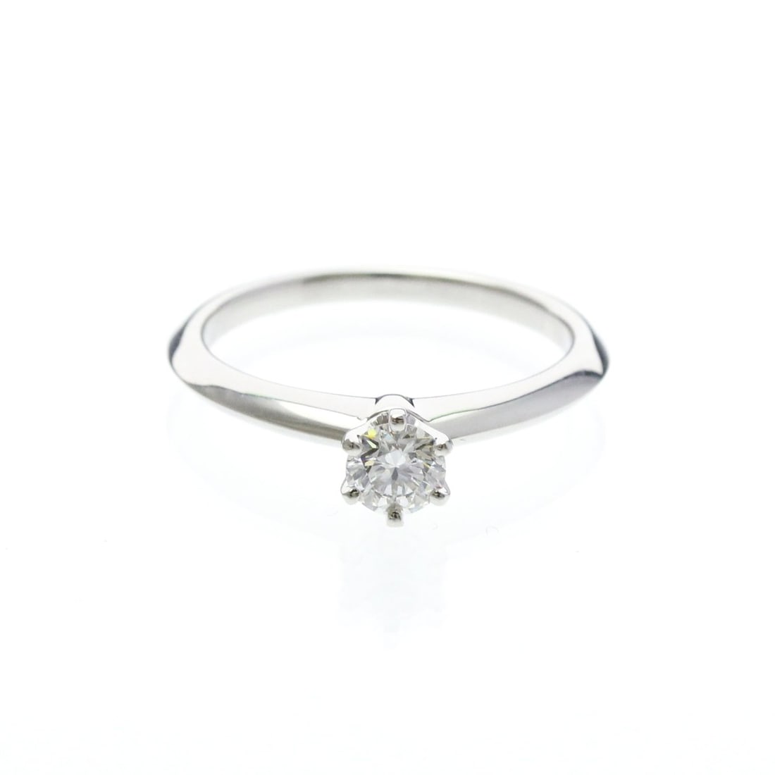 Tiffany Solitaire Diamond Ring Platinum Fashion Diamond Band Ring Silver (1 of 16)