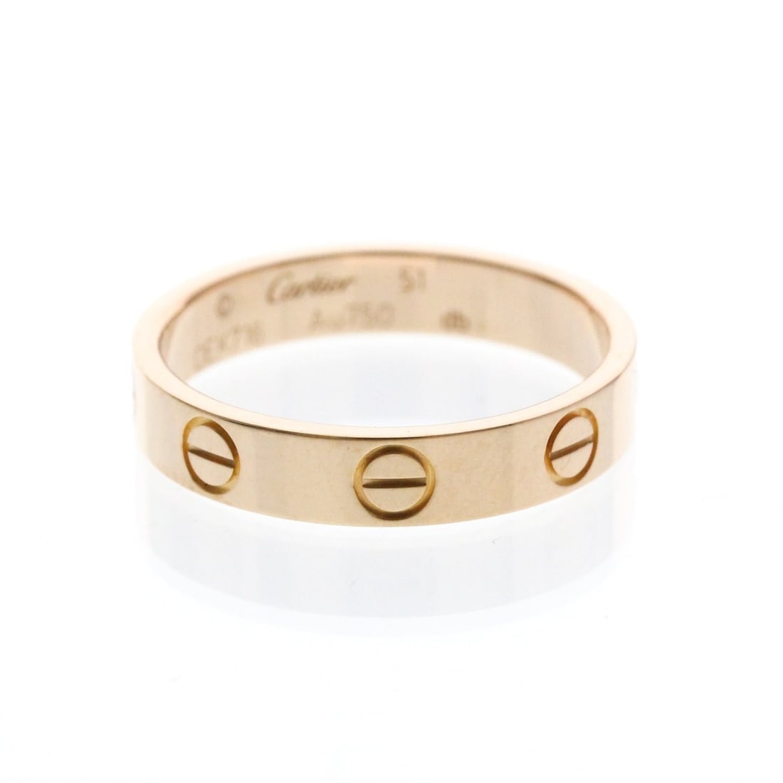 Cartier Mini Love Ring Pink Gold (18K) Fashion No Stone Band Ring Pink Gold (1 of 13)