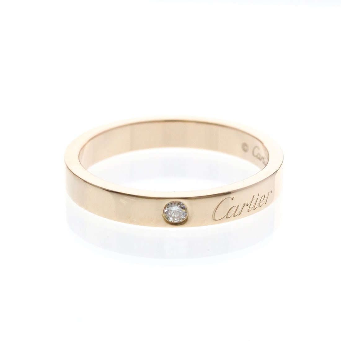 Cartier C De Cartier Ring With 1 Diamond Pink Gold (18K) Fashion Diamond Band Ring Pink Gold (1 of 10)