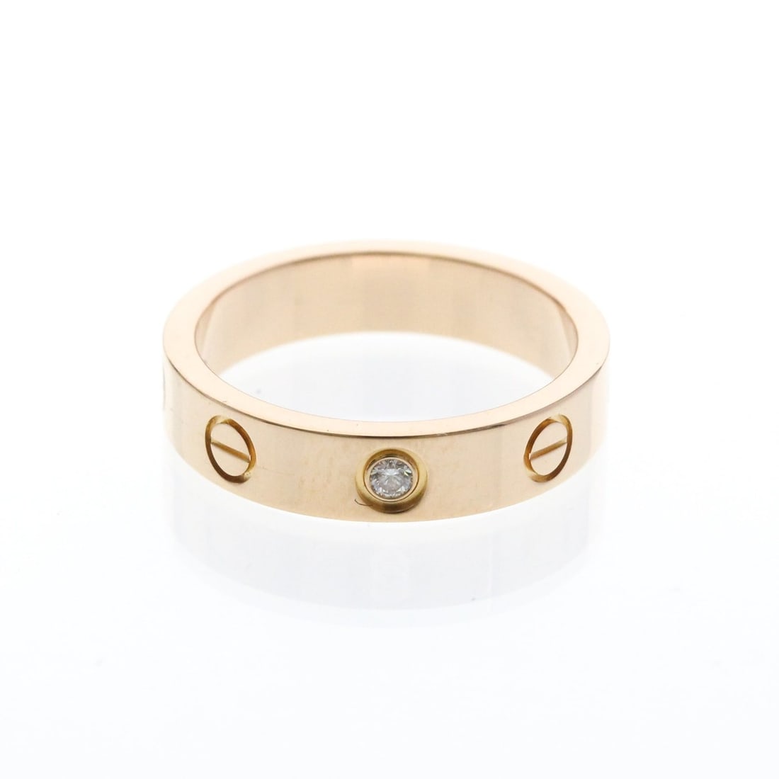 Cartier Mini Love Ring 1P Diamond B4050749 Pink Gold (18K) Fashion Diamond Band Ring Pink Gold (1 of 15)