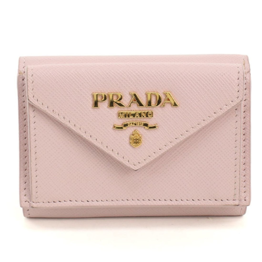 PRADA Tri-fold Wallet 1MH021 Saffiano Leather Women's Pink: --- Catalog ---Category: SizeSize (HxWxD): 7cm x 10cm x 1.5cm / 2.75'' x 3.93'' x 0.59''Category: DesignType: Wallet (tri-fold)Color: PinkGender: WomenMaterial: Leather Category: GeneralMPN: 1MH021Bra