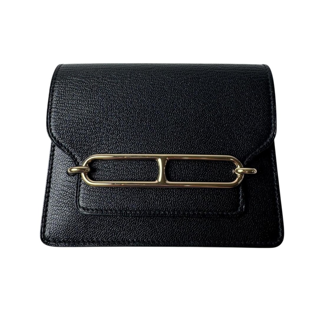 Hermes HERMES Luli Slim Wallet Black Wallet/Coin Case Gold Hardware U Stamp Women's: --- Catalog ---Category: SizeSize (HxWxD): 10.5cm x 12.5cm / 4.13'' x 4.92''Category: DesignType: Coin purse/coin caseColor: BlackGender: WomenMaterial: Chevre myzore leather Category: GeneralBrand: H
