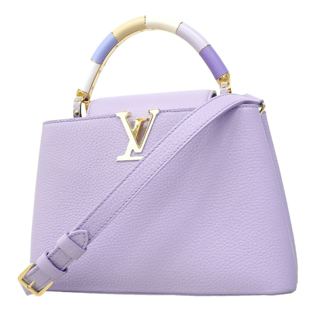 Louis Vuitton handbag, Taurillon leather, Capucines BB, M22918, purple, 2-way bag for women. (1 of 18)