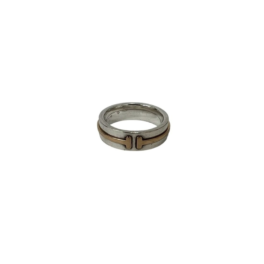 TIFFANY&Co. Tiffany T TWO Narrow Ring, Sterling Silver 925, 18K Yellow Gold, Item Number 51570: --- Catalog ---Category: SizeJP Size: 11US Size: 6Category: DesignType: Band ringColor: Gold, SilverGender: WomenMaterial: Silver 925, Yellow gold (18K)Category: GeneralBrand: Tiffany--- Item List ---