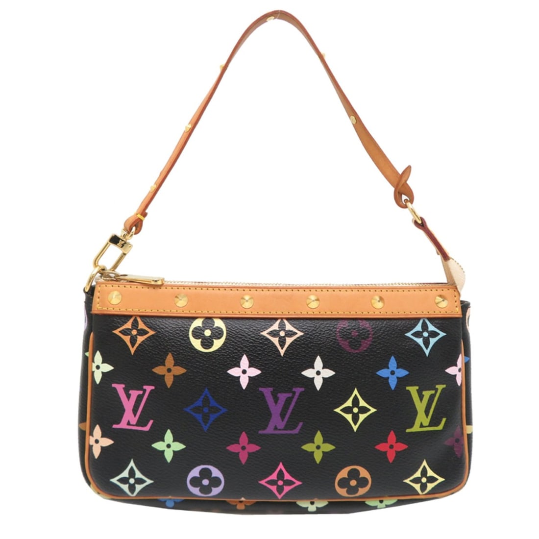 Louis Vuitton Pochette Accessoires Women's Pouch M92648 (Discontinued) Monogram Multicolor Black (1 of 10)