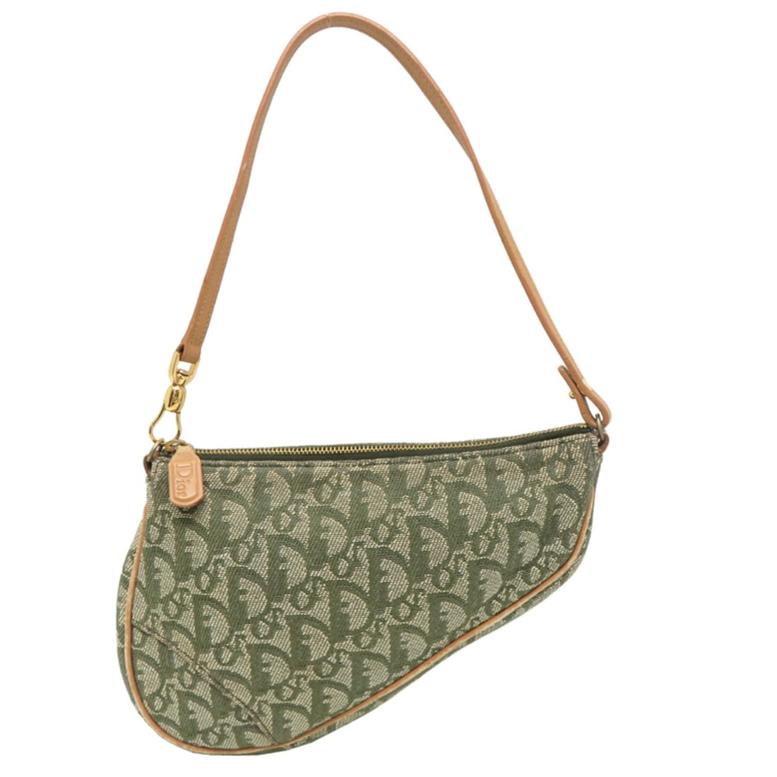 Christian Dior Saddle Pouch, Women's/Men's Handbag, Canvas, Trotter Pattern: --- Catalog ---Category: SizeSize (HxWxD): 14.5cm x 20cm x 4cm / 5.7'' x 7.87'' x 1.57''Category: DesignType: Handbag, PouchColor: GreenGender: Men,WomenMaterial: Canvas Category: GeneralBrand: Christ