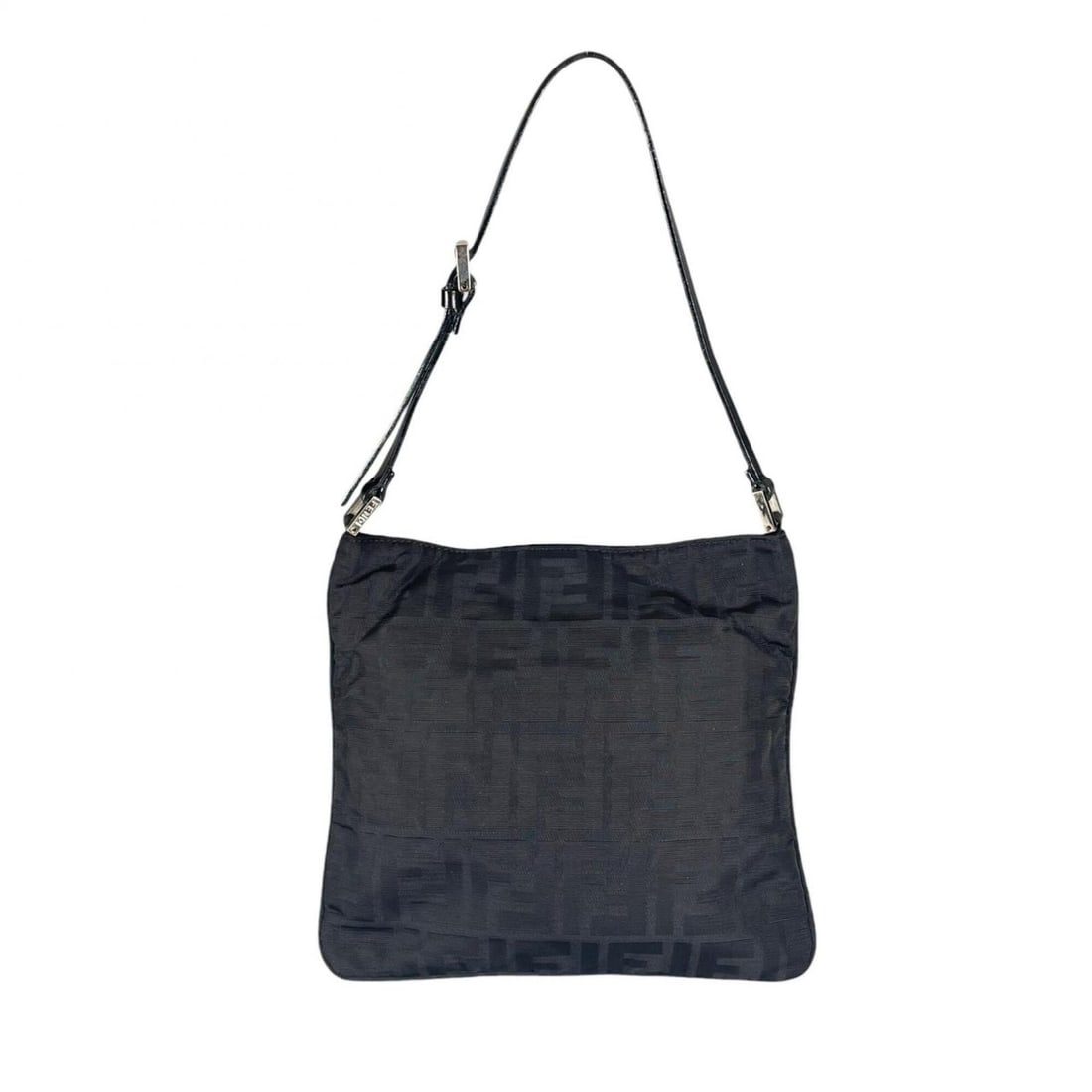 FENDI Zucca Handbag, Nylon, Black, Women's: --- Catalog ---Category: SizeSize (HxWxD): 21cm x 23cm x 1cm / 8.26'' x 9.05'' x 0.39''Category: DesignType: HandbagColor: BlackGender: WomenMaterial: Nylon Hardware Color: SilverCategory: GeneralBran
