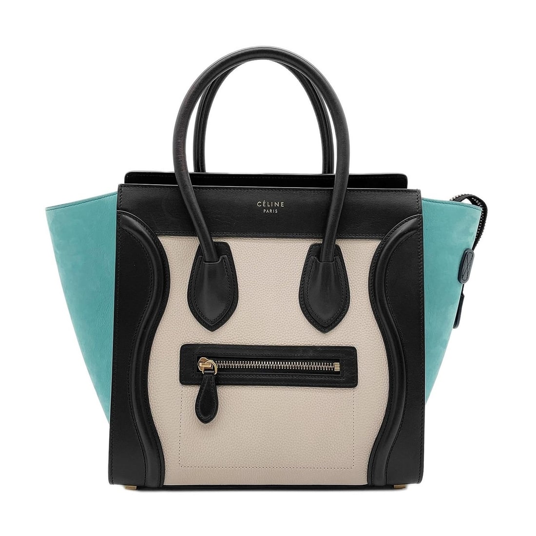 CELINE Luggage Handbag, Leather Suede, Beige, Women's: --- Catalog ---Category: SizeSize (HxWxD): 27cm x 39cm x 13.5cm / 10.62'' x 15.35'' x 5.31''Category: DesignType: HandbagColor: Beige, Black, GreenGender: WomenMaterial: Leather , Suede Category: Gene