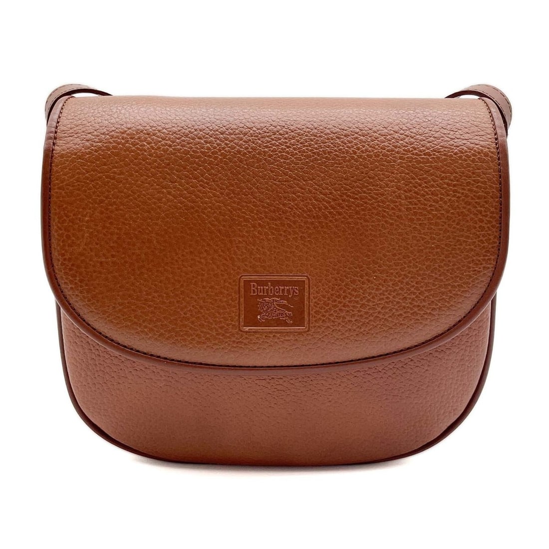 BURBERRY Burberrys Shoulder Bag Logo Vintage Leather Brown Women's (1 of 14)