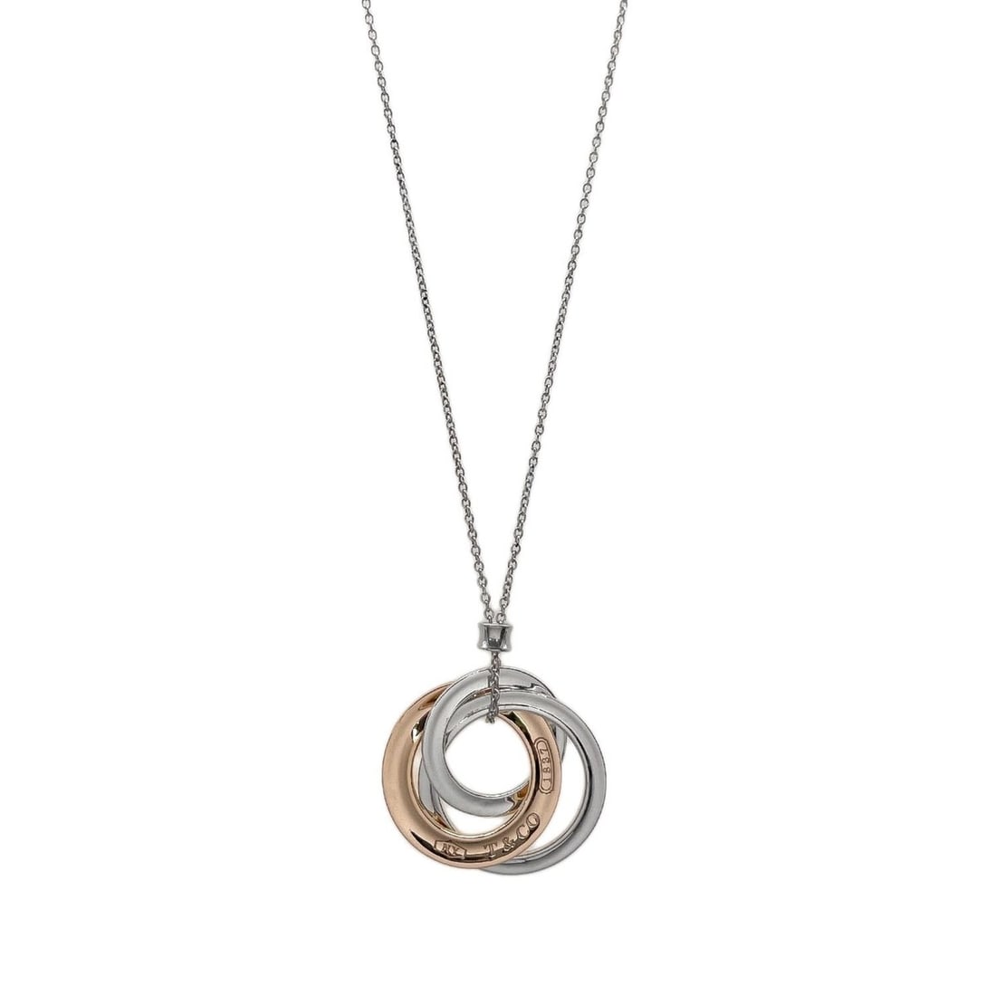 TIFFANY & Co. Interlocking Circle Necklace, SV925 Metal, Silver, Women's: --- Catalog ---Category: SizePendant Size: 21mm x 23mm / 0.82'' x 0.9''Neck Circumference: 48.5 cm / 19.09''Category: DesignColor: SilverGender: WomenMaterial: Silver 925Necklace Type: