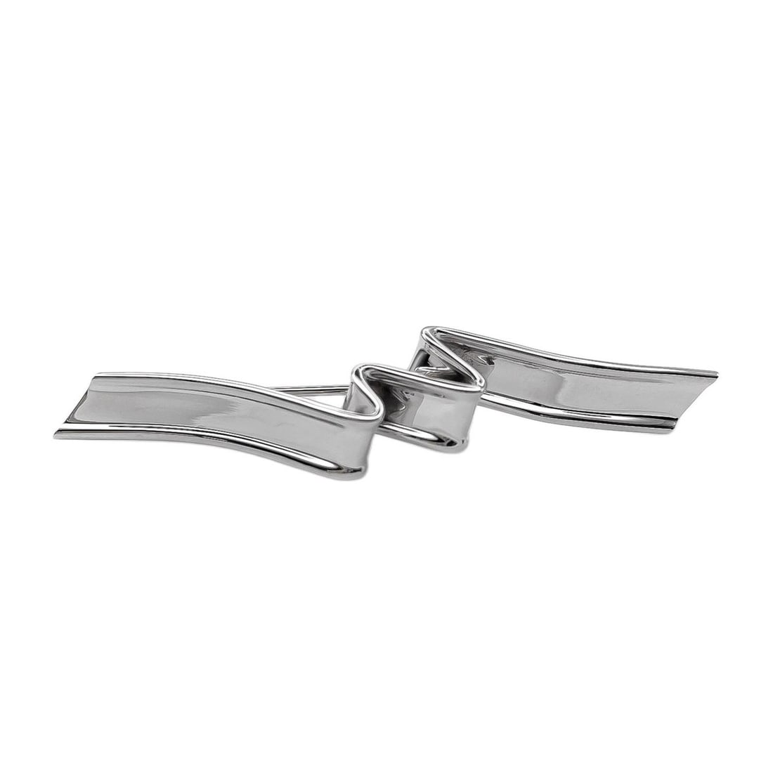 TIFFANY & Co. Ribbon Brooch, SV925 Silver, Women's: --- Catalog ---Category: SizeSize (HxWxD): 1cm x 6cm / 0.39'' x 2.36''Category: DesignType: BroochColor: SilverGender: WomenMaterial: Silver 925Category: GeneralBrand: Tiffany--- Item List