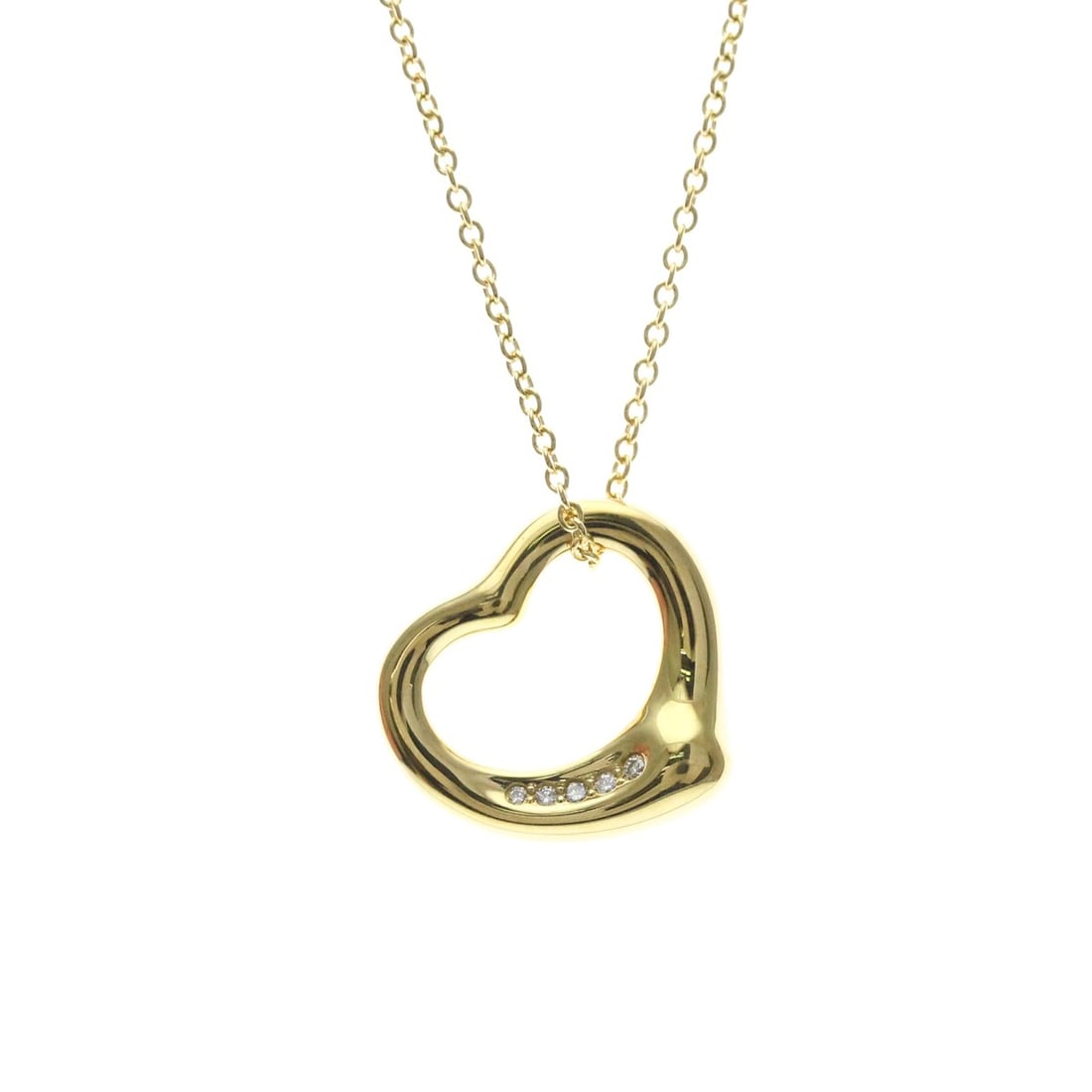 Tiffany Open Heart Yellow Gold (18K) No Stone Men,Women Fashion Necklace (Gold): --- Catalog ---Category: SizeWeight: 4.4g / 0.15oz.Pendant Size: 16mm x 16mm / 0.62'' x 0.62''Neck Circumference: 40.5 cm / 15.94''Category: DesignColor: GoldMetal: GoldStone: No StoneStyle: FashionGe