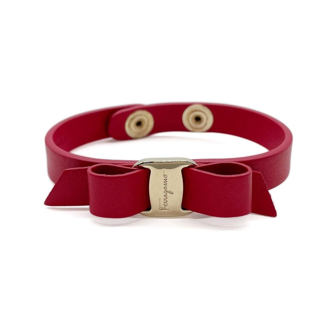 Salvatore Ferragamo bracelet, leather, red, women's. (1 of 11)