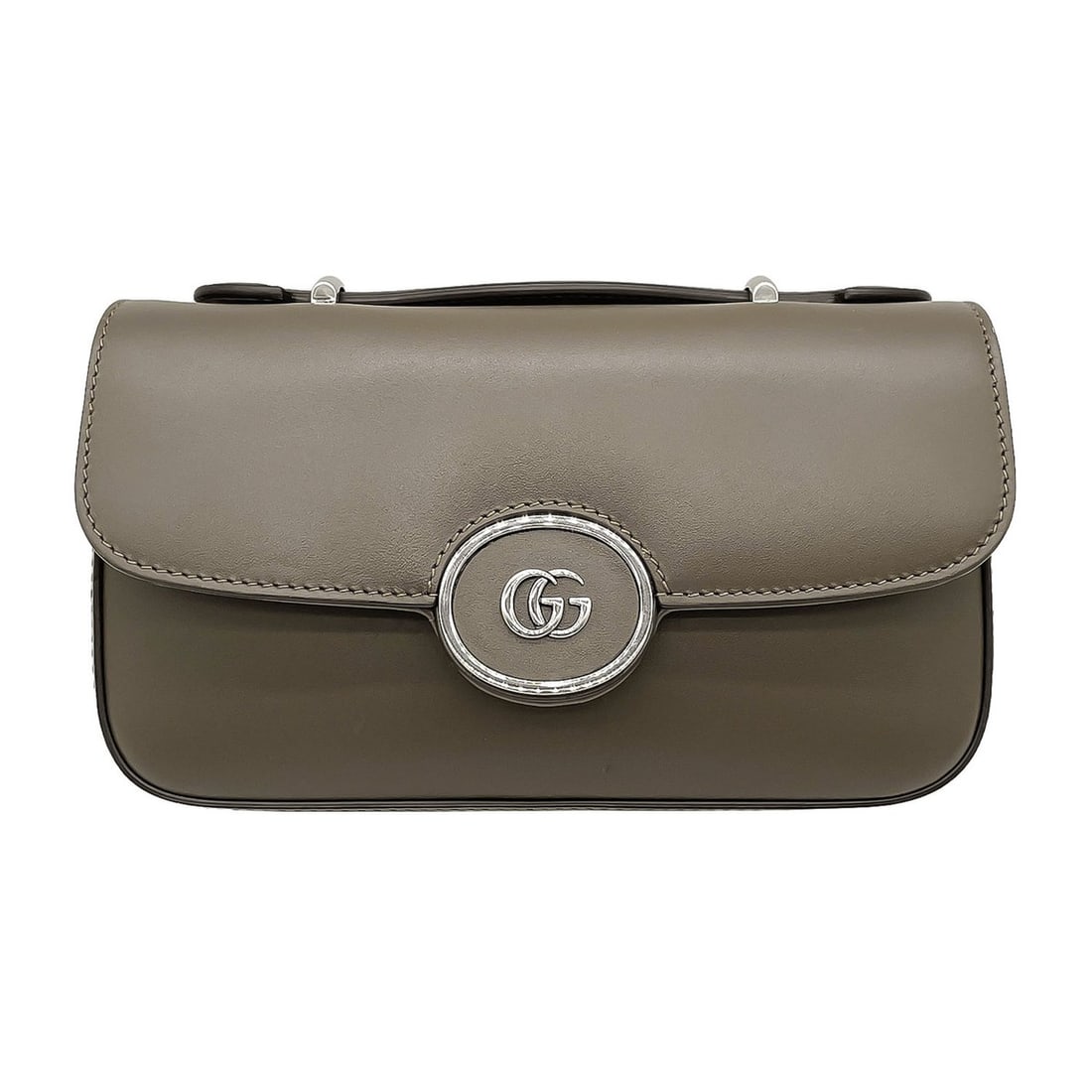 GUCCI logo shoulder bag, 2-way, double G design, 739722, leather, brown, women's. (1 of 11)