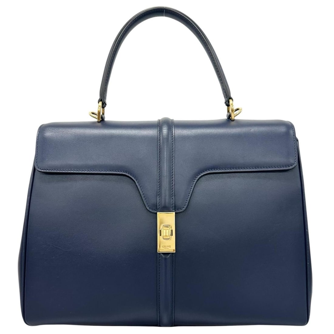 CELINE Classic 16 Handbag, Leather, Blue, Women's, 2-way: --- Catalog ---Category: SizeSize (HxWxD): 23cm x 29.5cm x 9cm / 9.05'' x 11.61'' x 3.54''Category: DesignType: HandbagColor: BlueGender: WomenMaterial: Leather Hardware Color: GoldCategory: GeneralBr