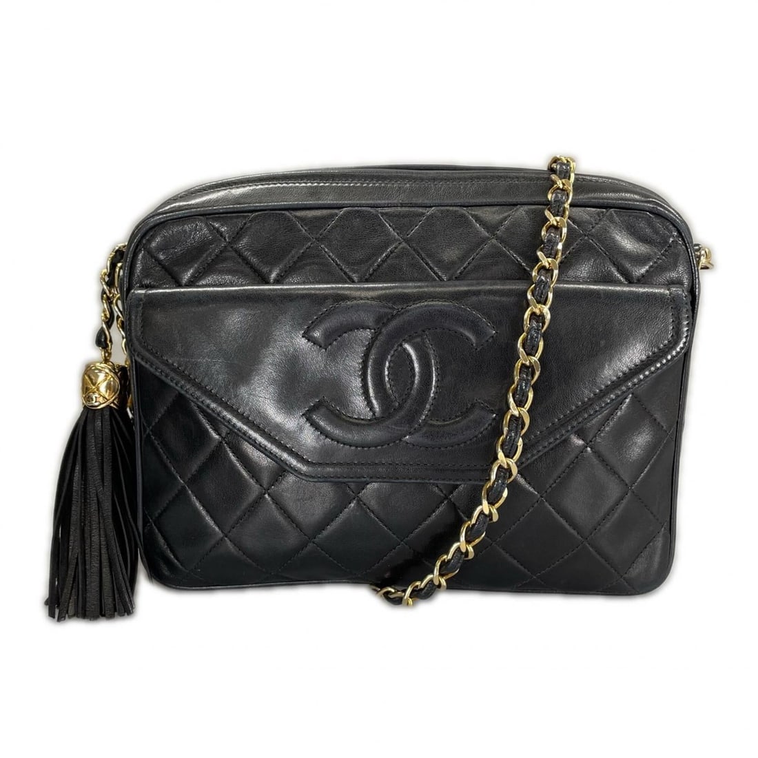 CHANEL Chanel Coco Mark Fringe Shoulder Bag Black Women's: --- Catalog ---Category: SizeSize (HxWxD): 16cm x 22cm x 6cm / 6.29'' x 8.66'' x 2.36''Category: DesignType: Shoulder bagColor: BlackGender: WomenHardware Color: GoldCategory: GeneralBrand: ChanelCoun