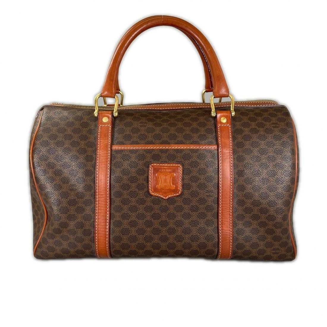 CELINE Macadam Boston Bag, Coated Canvas, Brown, Women's (1 of 13)