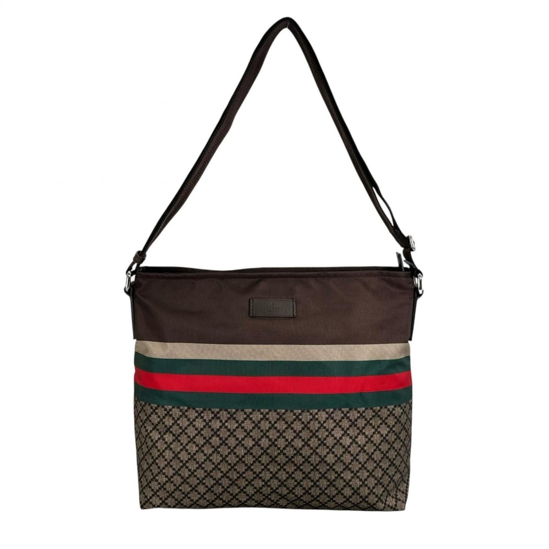 GUCCI Diamante Sherry Line 270410 Shoulder Bag, Nylon, Brown, Women's (1 of 11)