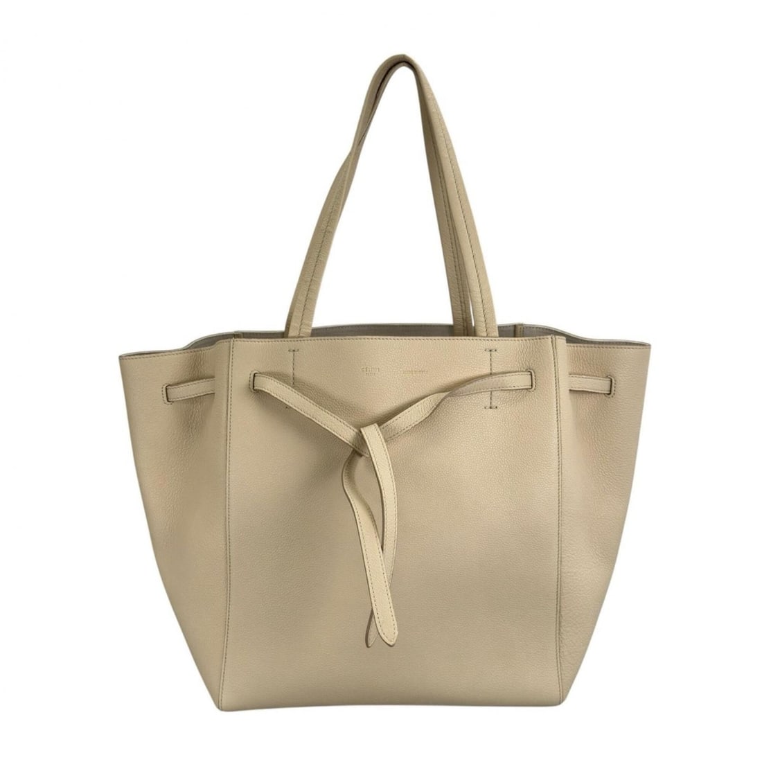 CELINE Cabas Phantom 176023ANX 01CR Tote Bag, Leather, Beige, Women's (1 of 15)